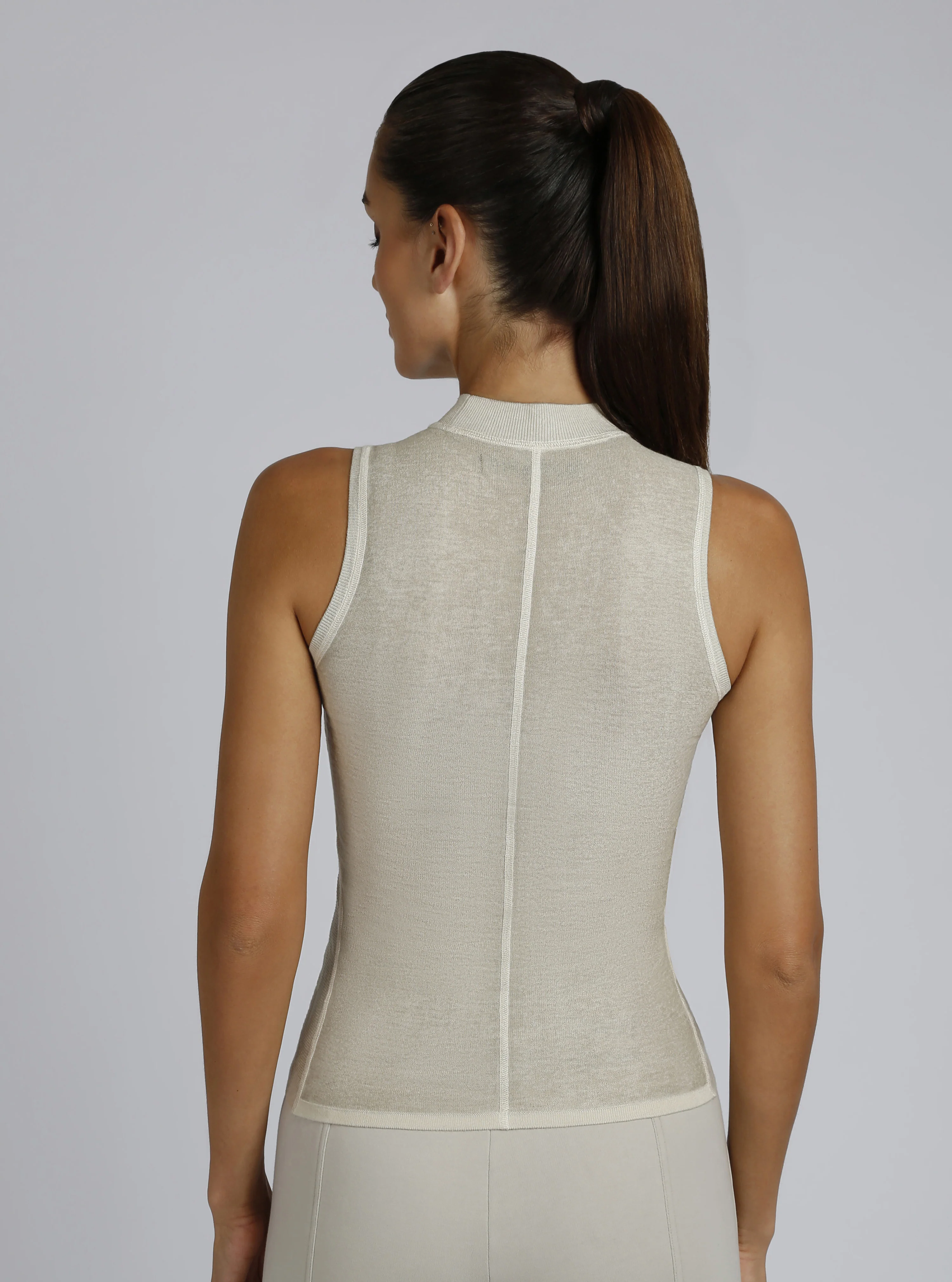 Silk Cashmere LuxeKnit Astrid Mock Neck Top - Image 8