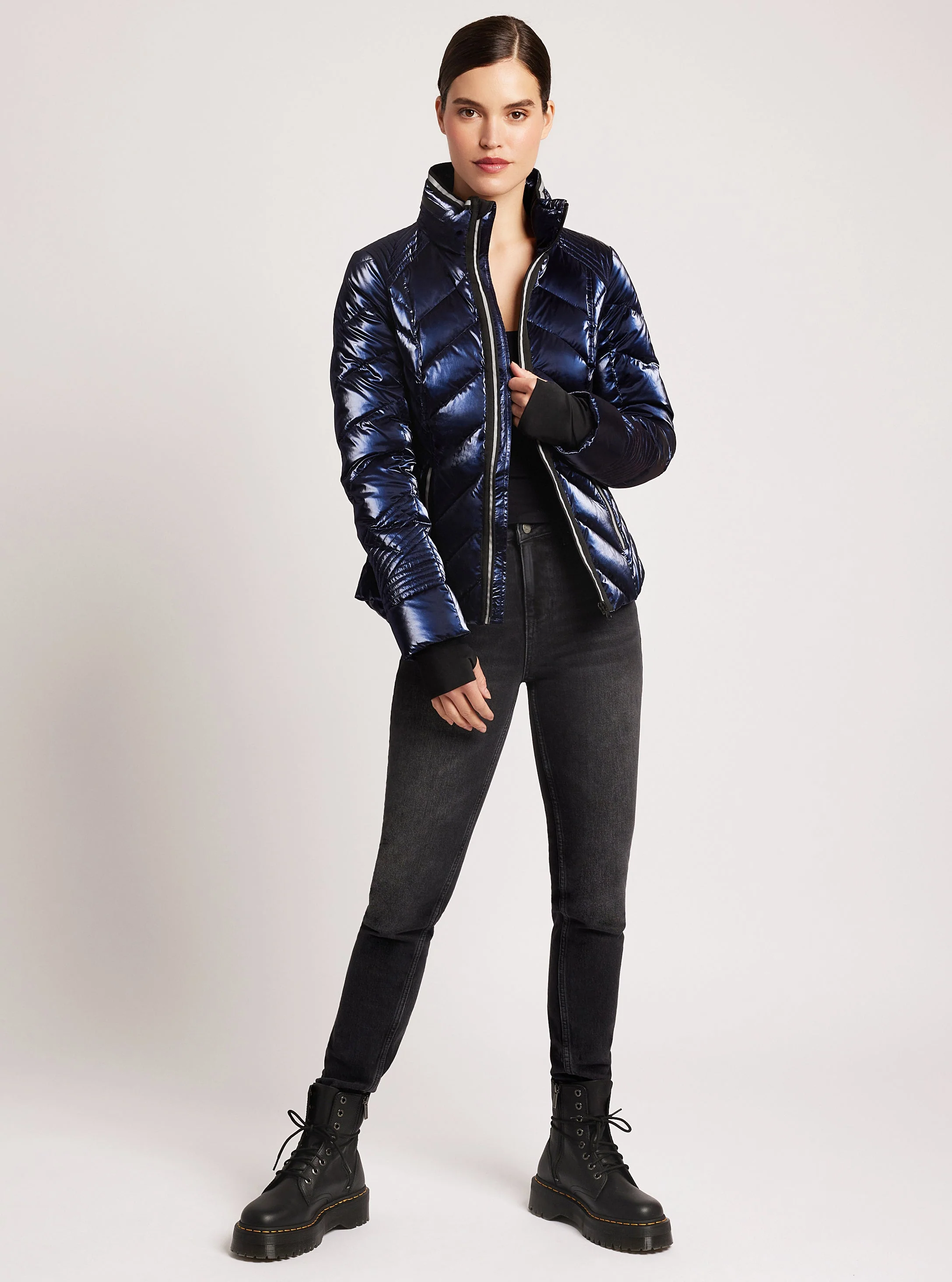 Super Hero Puffer Down Filled Jacket with Reflective Trim - Image 7