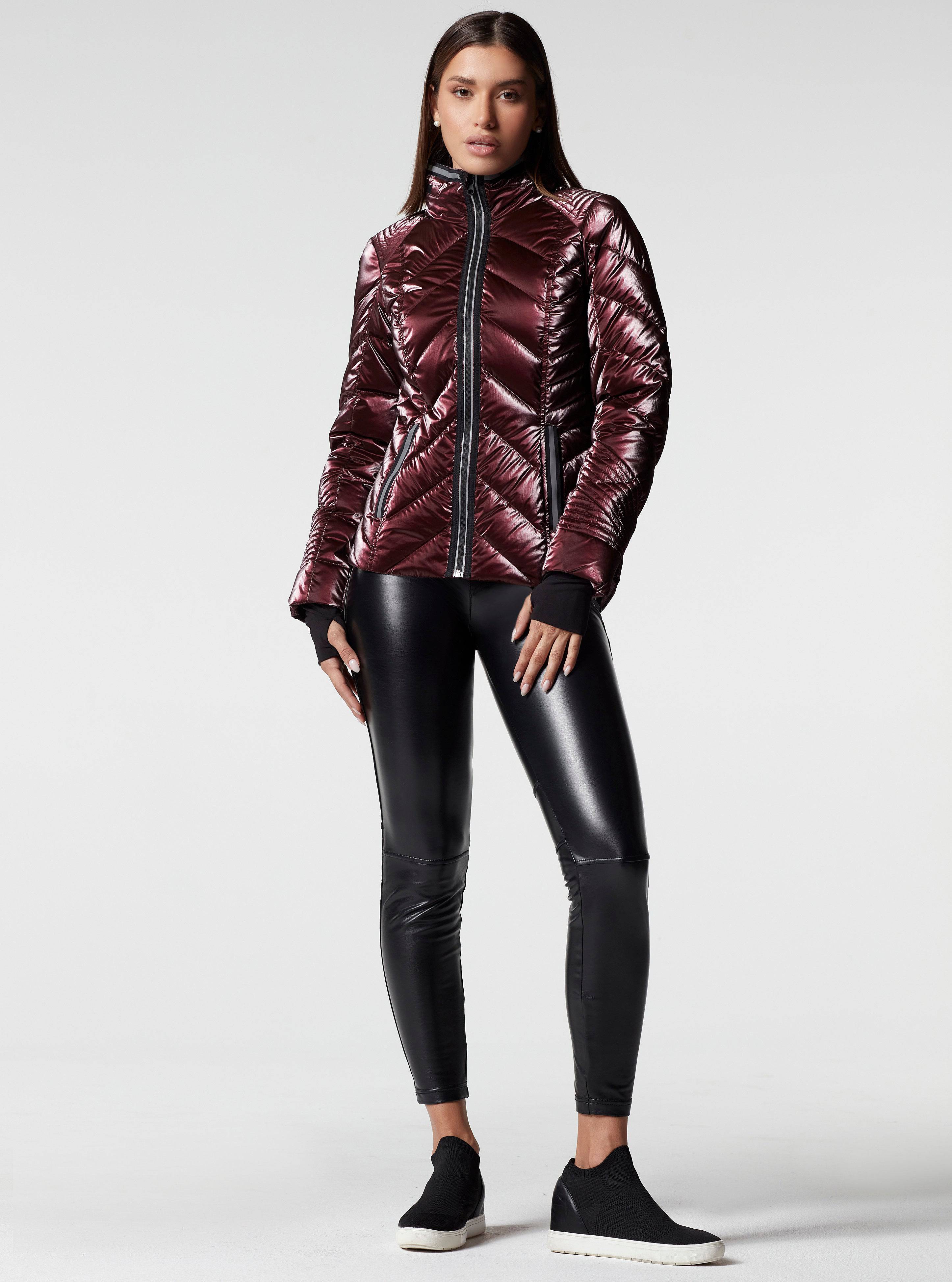 Super Hero Puffer Down Filled Jacket with Reflective Trim - Red - Image 8