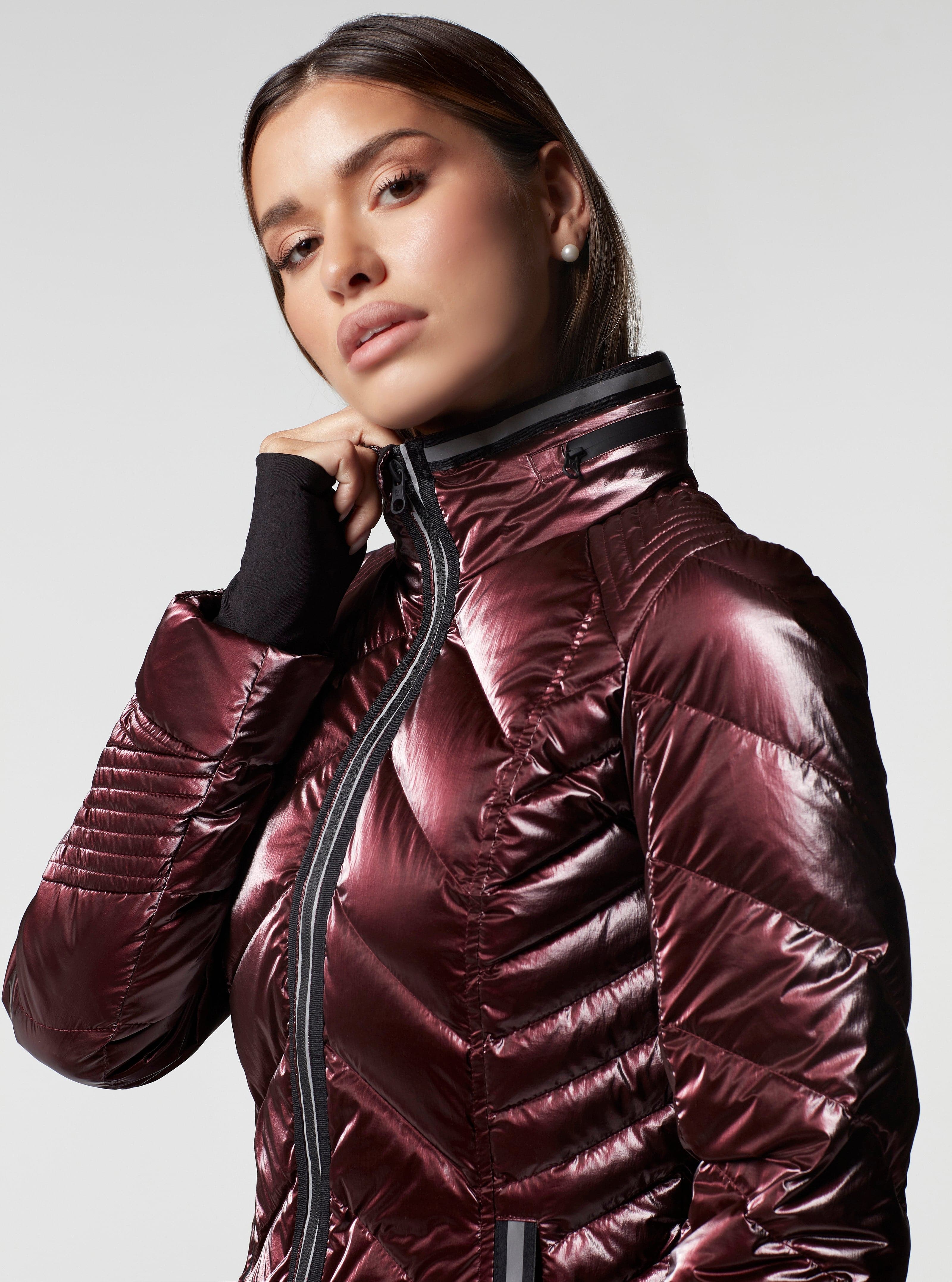 Super Hero Puffer Down Filled Jacket with Reflective Trim - Red - Image 9