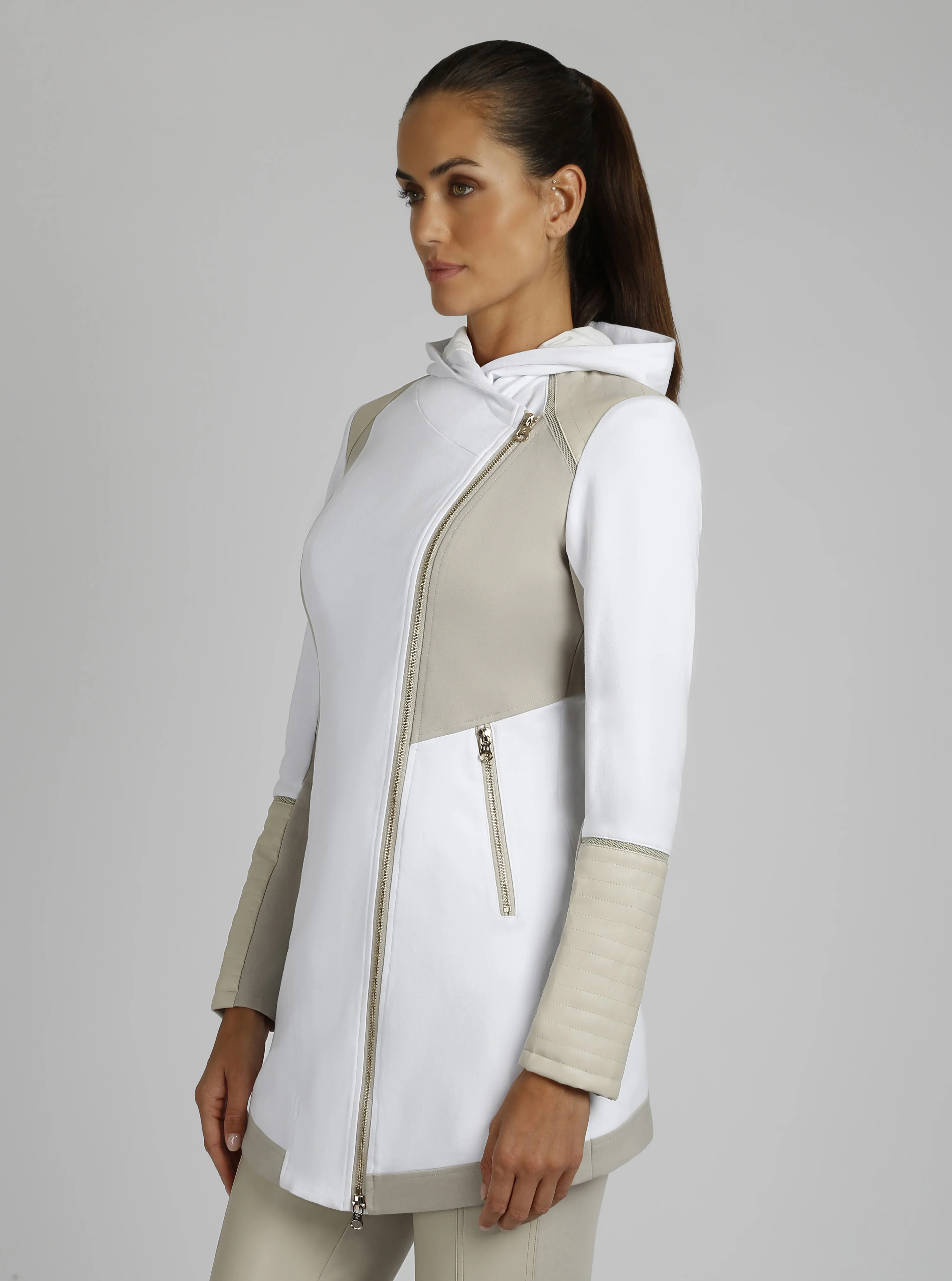 Updated Traveler Jacket with Gold Zip - Optic White / Pumice - Image 10