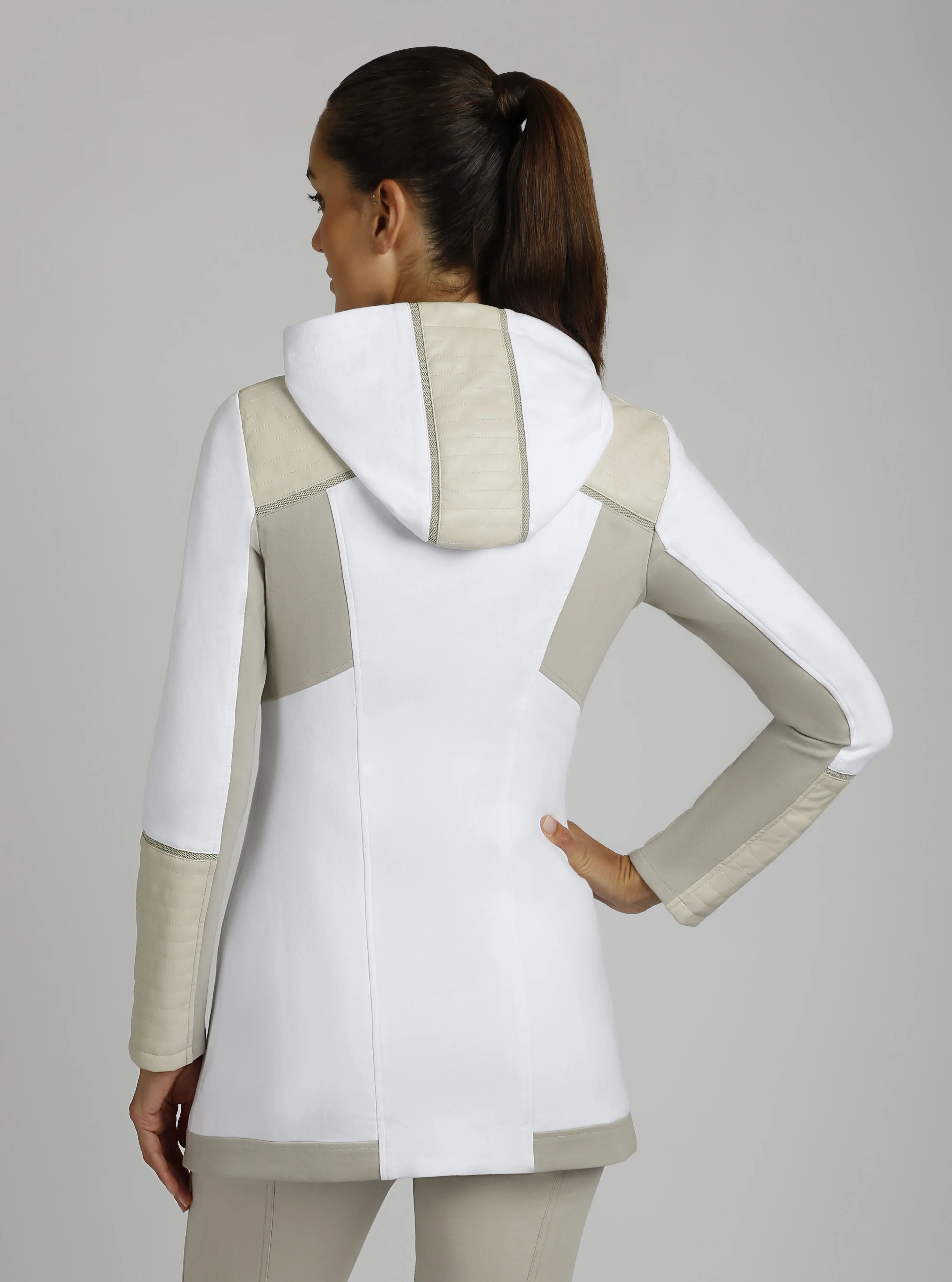 Updated Traveler Jacket with Gold Zip - Optic White / Pumice - Image 4