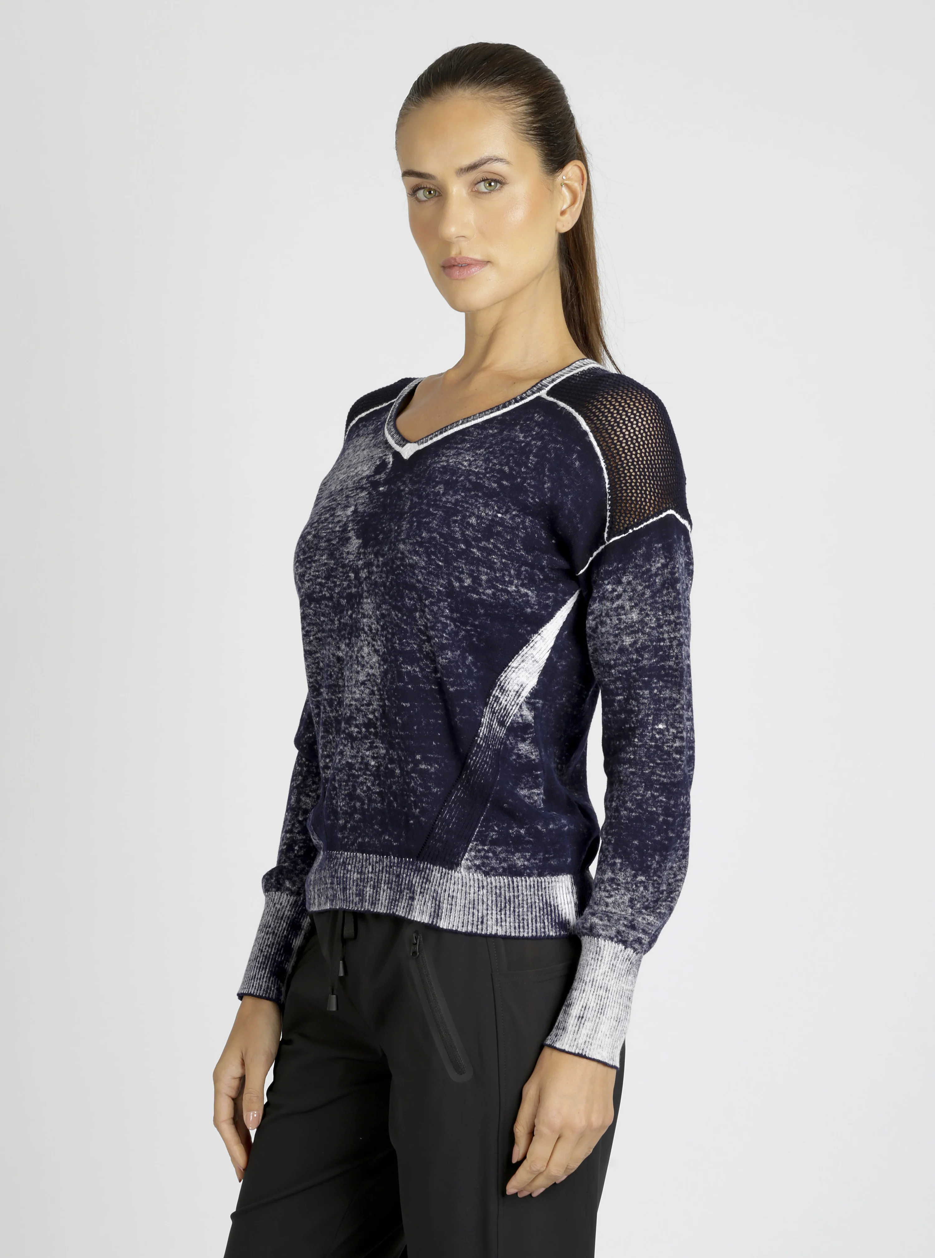 V-Neck Cotton Huntress Sweater - Cranberry, Navy or Black - FINAL SALE - Image 10