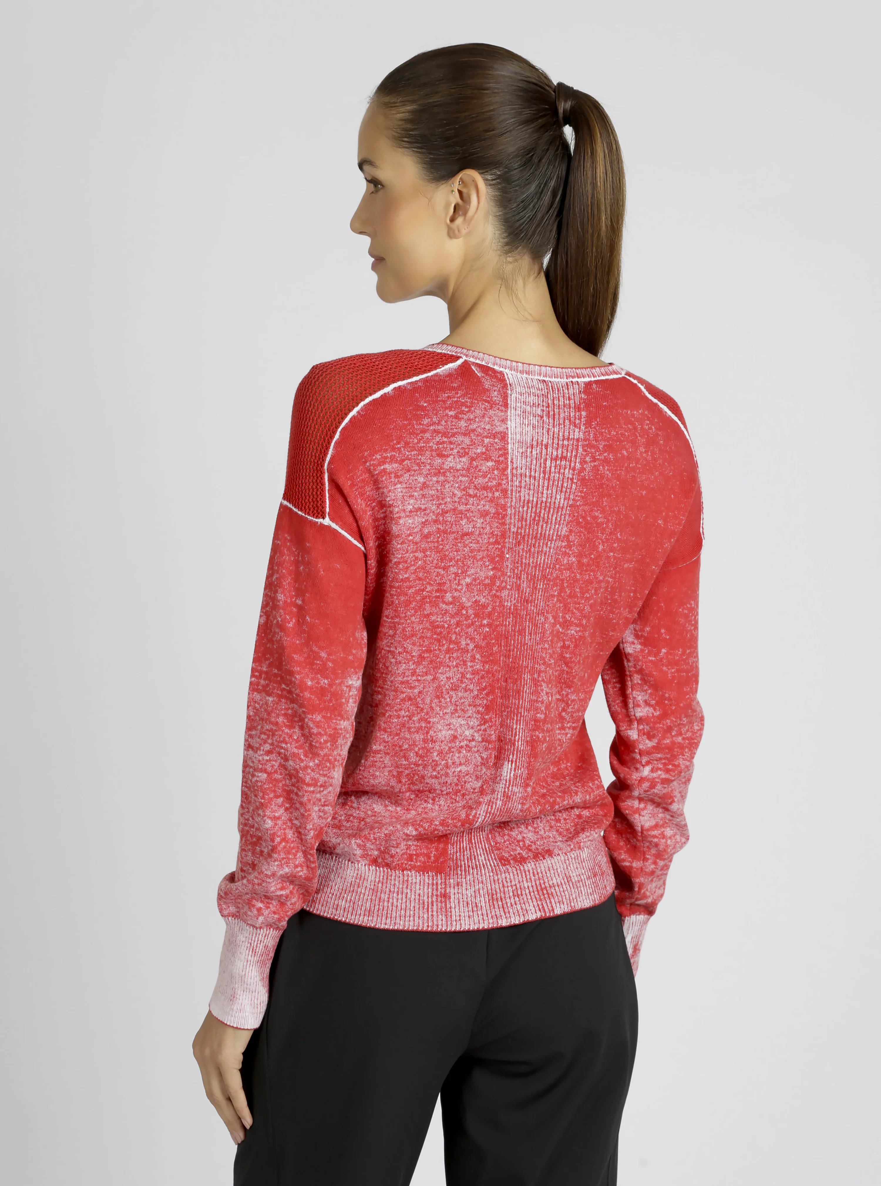 V-Neck Cotton Huntress Sweater - Cranberry, Navy or Black - FINAL SALE - Image 6