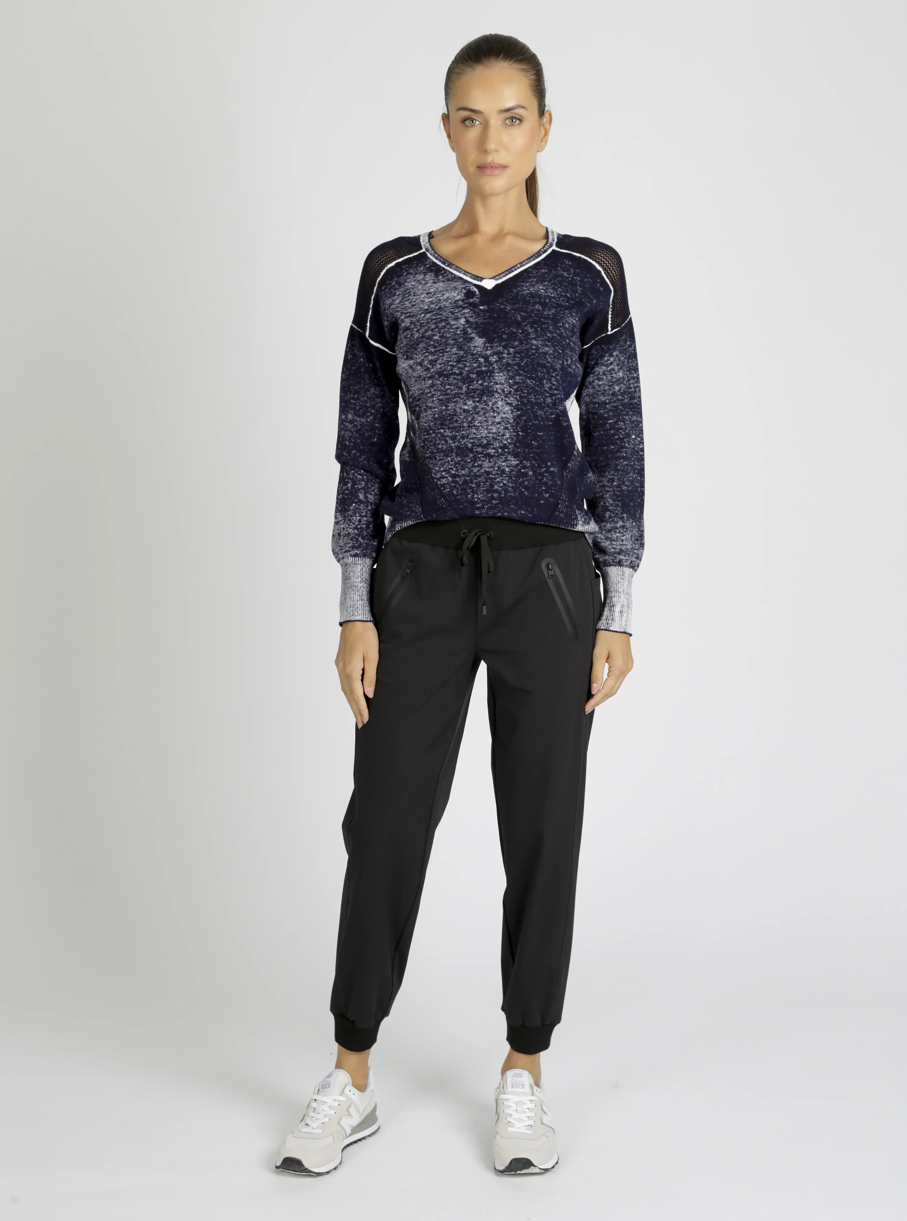 V-Neck Cotton Huntress Sweater - Cranberry, Navy or Black - FINAL SALE - Image 7